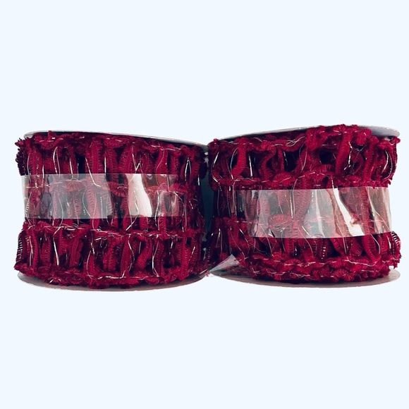 LOT of 2 Celebrate It Christmas Wired Ribbon Chenille 2 1/2 In x 20 Ft Each - Picture 1 of 4